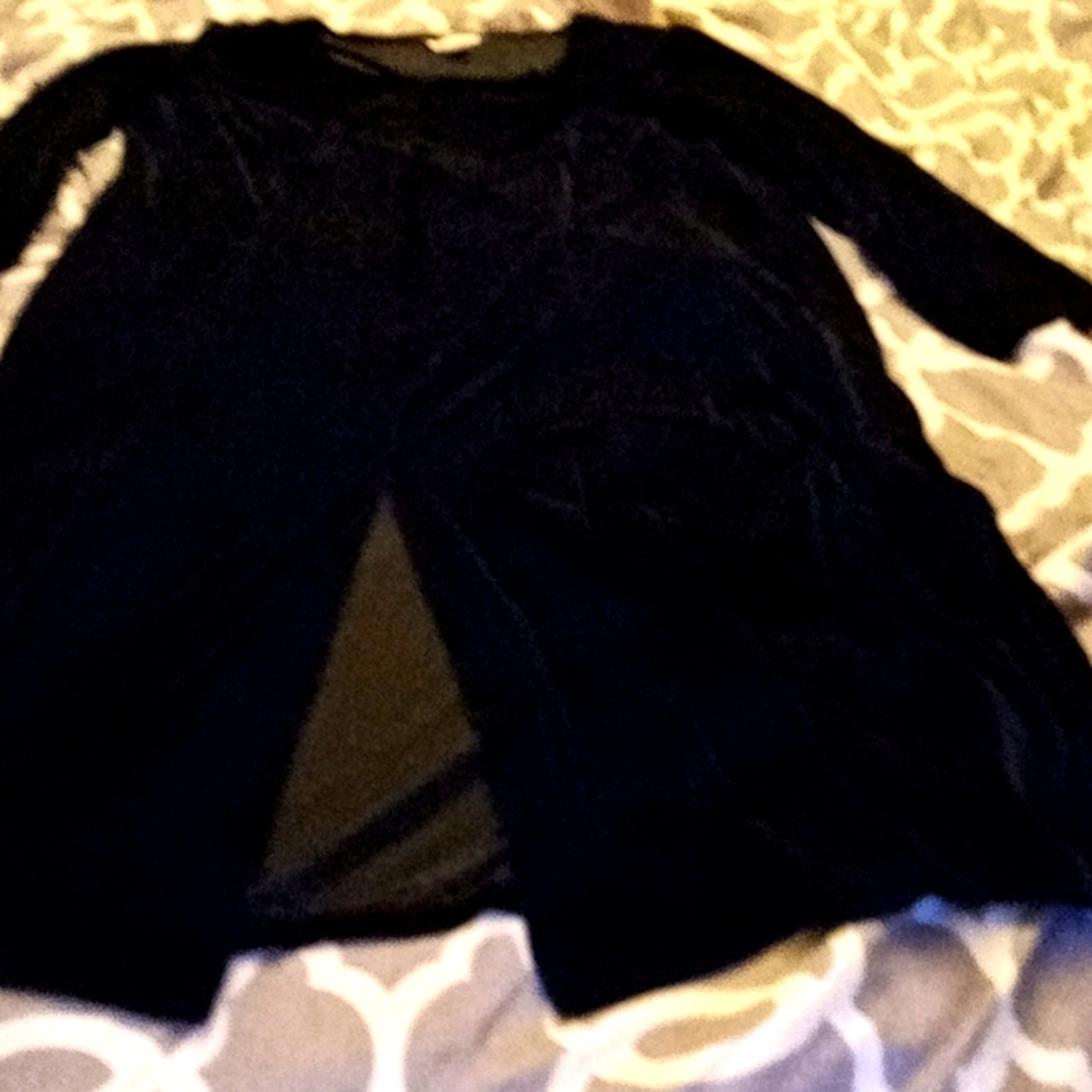 A long sleeve velvet dress